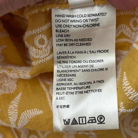 Pilcro Anthropologie Size M Belle Femme Buttondown Shirt Top Blouse Embroidered - Picture 7 of 7